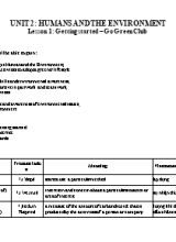 Giáo án Tiếng Anh Lớp 10 (Global review) - Unit 2 Humans and the environment - Năm học 2022-2023